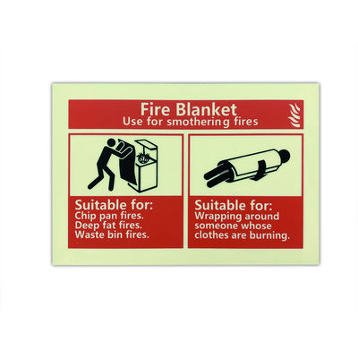 Photoluminescent Aluminum Fire Blanket Imo Symbol Sign Glow In The Dark