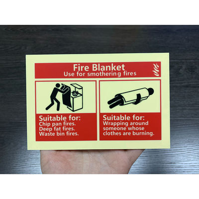Photoluminescent Aluminum Fire Blanket Imo Symbol Sign Glow In The Dark