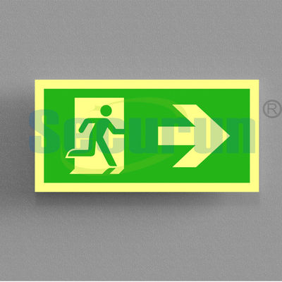 Custom Aluminum Photoluminescent Safety Exit Sign for Hotel Evacuation