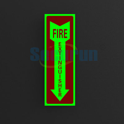 Rectangle Aluminum Safety Photoluminescent Fire Extinguisher Sign Glow In The Dark