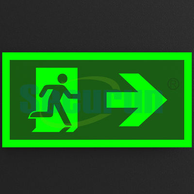 Custom Aluminum Photoluminescent Safety Exit Sign for Hotel Evacuation