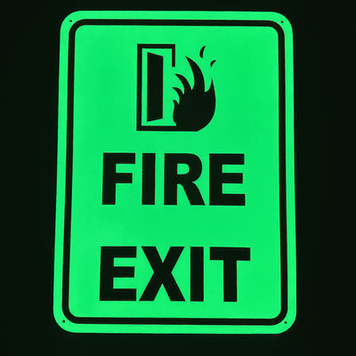 280*380 mm Aluminum Weatherproof Fire Exit Safety Sign Glow In The Dark